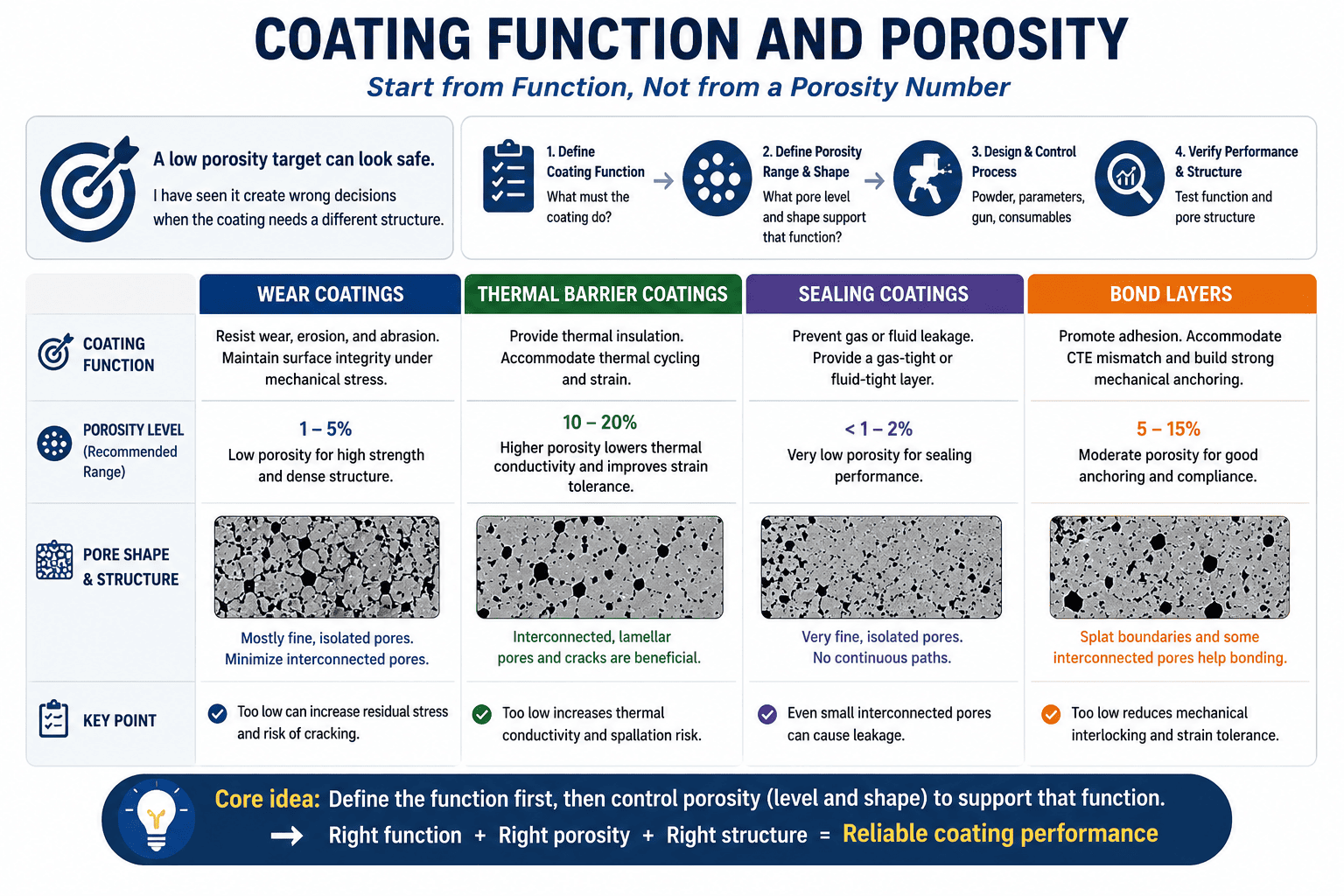 plasma spray coating function and porosity