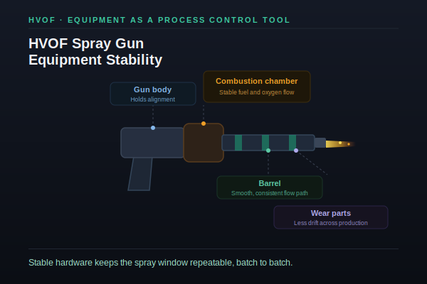 HVOF spray gun equipment stability