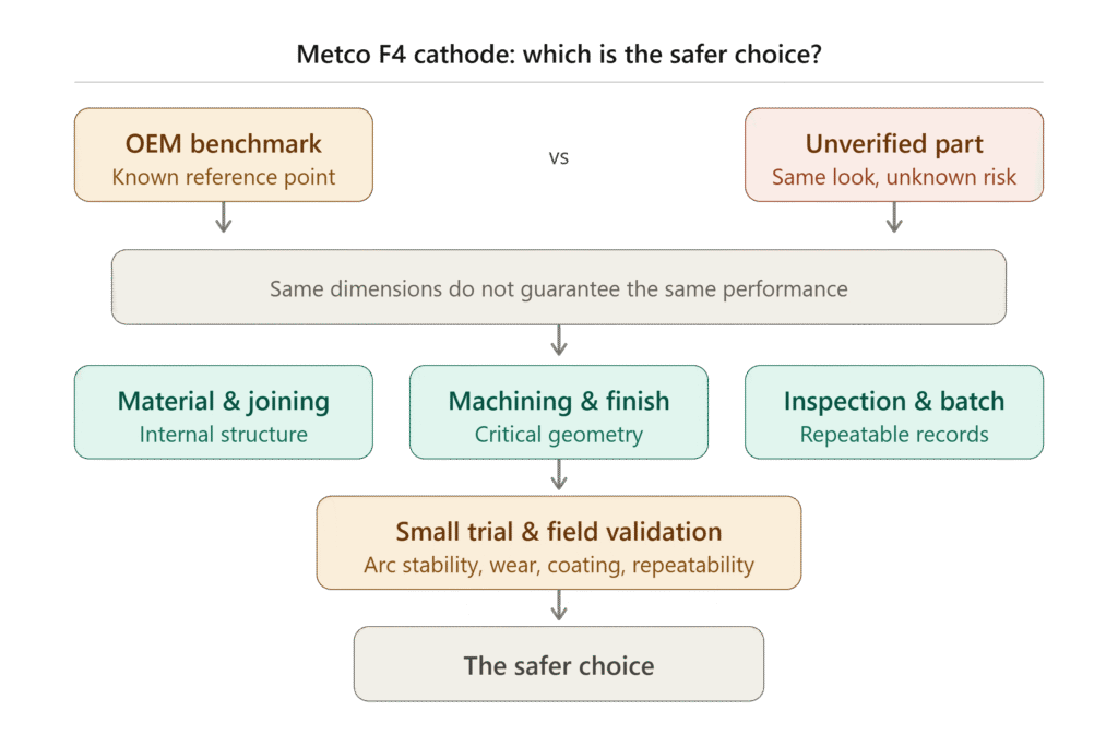 Metco F4 Cathode vs Aftermarket Cathode: Which One Is the Safer Choice?