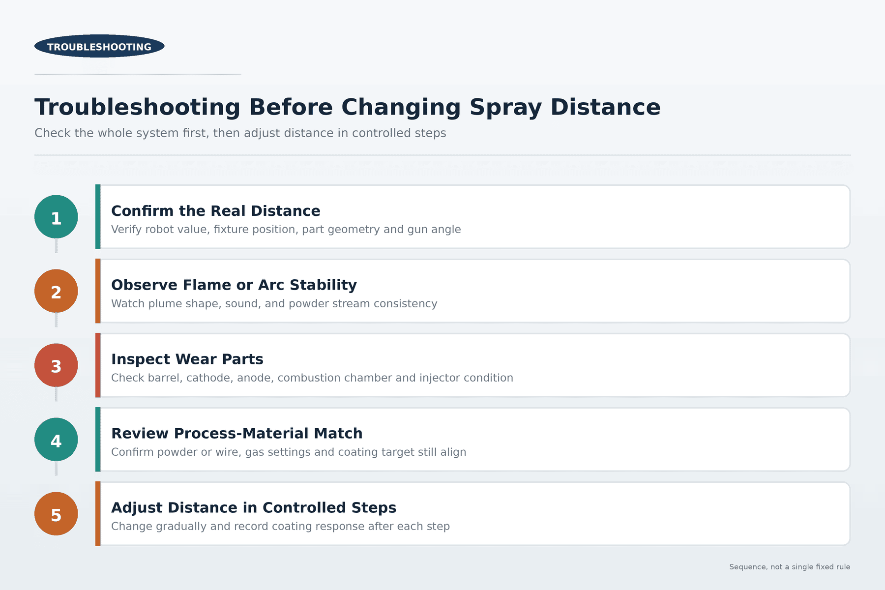 troubleshooting spray distance and coating performance problems